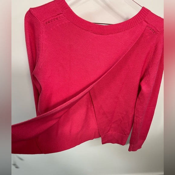 Athe by Vanessa Bruno Barbie pink wrap back sweater size S-M - Picture 3 of 7